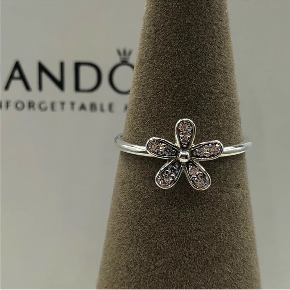 Pandora dazzling daisy silver flower ring Sz 7 - Picture 11 of 12